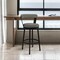 Armen Living Kobe 26" Counter Height Swivel Bar Stool in Black Finish and Gray Faux Leather 721535761760 - alternate 4